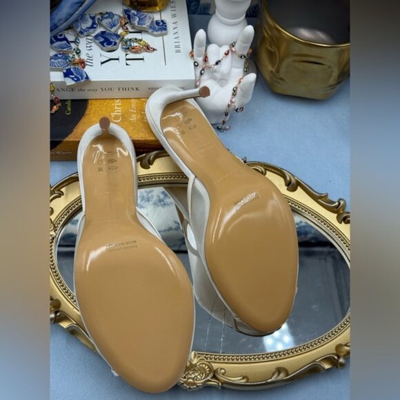 🆕 BLACK SUEDE STUDIO 🧿 NWOB Sammie 100 White Mesh Bow Mule Sandals, Sz 40 US9 - Picture 16 of 16